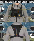 Front and back views of Outdoor Chest Bag For Men Concealed Vest Holster Fits Most Pistols Adjustable Anti Theft EDC Pack