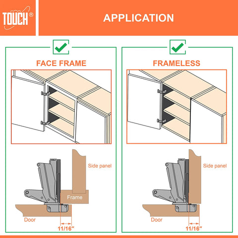 Solid As A Rock Corner Cabinet Hinges For Face Frame Kitchens Clip On Full Overlay Lazy Susan Smooth Self Close Design 165 Degree Turn application image for face frame and frameless cabinet designs.