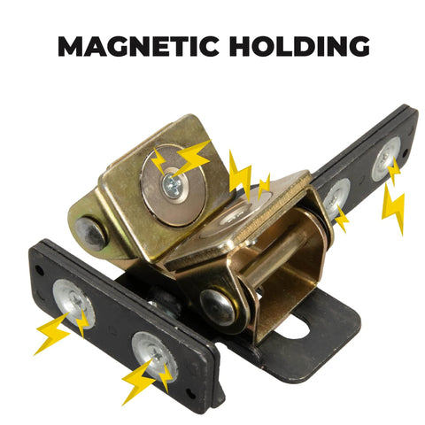 MagTab 2.0 magnetic tab holder for welding with strong magnets and knurled grip for precise alignment and quick adjustments.