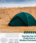 Image of Lag Screws Three Eighths Heavy Duty Bolts With Chain Links And Washers Tent Stakes Kit For Burning Man Camping Desert Parties
