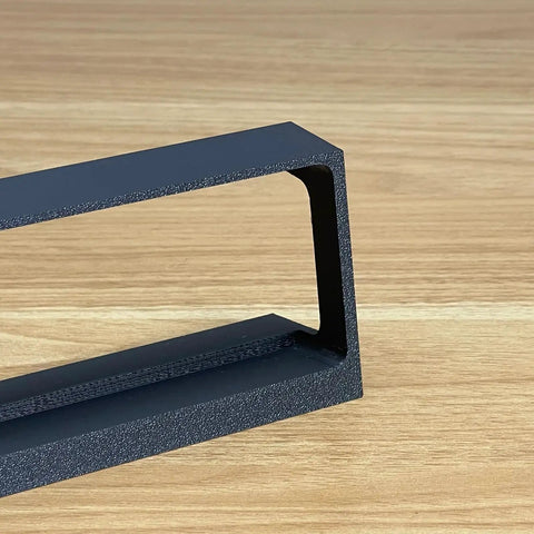 Top Shelf Angled Stand For AK2515 Audio Spectrum Analyzer custom display holder made of sturdy black metal for desk use.
