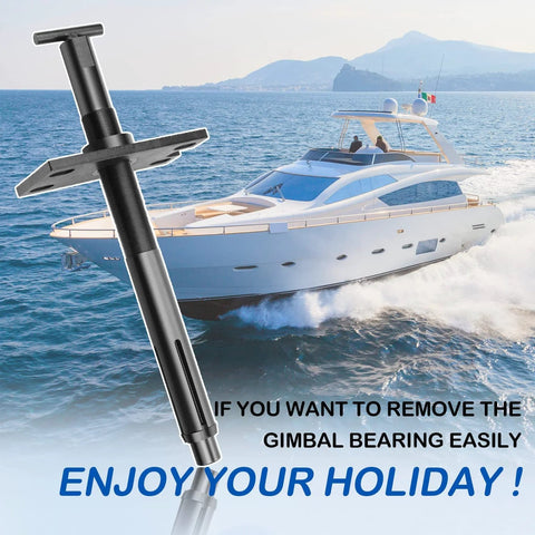 Gimbal Bearing Puller Tool For Mercruiser Alpha Alpha 1 MR Bravo OMC Cobra And Volvo Marine Drives with yacht in background