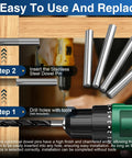 Diagram of Premium 3mm x 30mm Stainless Steel Dowel Pins 304 for Precision Alignment in woodworking model with drill
