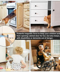 Magnetic Cabinet Door Catch 4 Pack With Dual Install Options Stick On Or Screw Mount Stainless Steel Magnetic Latch for Kitchen Cabinets with pets and people for safety