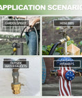 Application scenarios for 2 Pack Brass 3/4 Inch GHT Hose Bibb Connector Backflow Preventer Vacuum Breaker With Break Off Screw