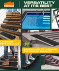 Eight Pack 24 By 6 Inch Pre Cut Stair Treads With 80 Grit Aluminum Oxide Traction Pad For Outdoor Steps Keeps You Safe