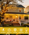 Warm White Icicle Christmas Lights Outdoor Indoor 400 LED With 80 Drops About 48Ft Copper Wire Plug In String Lights for house decor