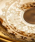 Close-up of Gorgeous Gold Ceramic Round Vessel Sink Adds Fresh Flair For Your Bathroom Vanity Top Shelf Countertop Wash Basin.