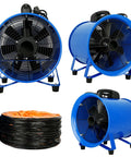Beastly 520W Utility Axial Blower With 12 Inch Exhaust Fan, portable extractor with 33 foot duct hose for home or workplace ventilation