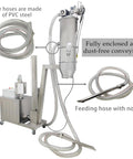Industrial Grade Pneumatic Vacuum Conveyor And Feeder Loader Stainless Steel Dust Free Design Handles 1984 Pounds Per Hour with PVC hoses.