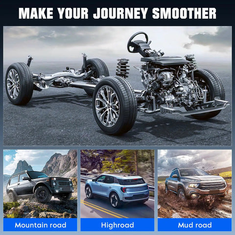 Beefed-Up Rear Complete Coil Spring Strut Kit With Hydraulic Shock Absorbers for smooth mountain, highway, mud road journey