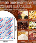 500cc Food Grade Oxygen Absorbers With Indicator, 10 Vacuum Sealed Packs For Long Term Storage In Mylar Bags, Canning Jars And Freeze Dryer Storage, 400 Count Supply Of 500cc Packets For Pantry Staples Like Grains And Flour.