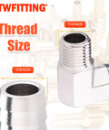 Nickel Brass 90 Degree Barb Elbow Hose Fitting Five Eighth Inch Inner Diameter One Quarter Inch Male NPT Thread