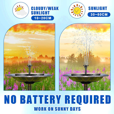 4 Pack Solar Bird Bath Fountain Pumps With 6 Nozzle Heads For Pond Garden Fish Tank Or Pool Battery Free Solar Powered