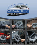 Car Interior Duster Kit With Detail Brush And Cleaning Gel for fast dust removal from vents dashboards and speakers in use