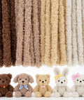 Extra Long Fluffy Chenille Pipe Cleaners Craft Kit 57-Piece Set With Colors, Noses, Eyes, Pom Poms, Collars, Bows And Decor Accessories For Totally Kid Friendly DIY Puppy And Animal Art Projects, shown in brown to white