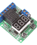 Voltage Relay Module With Upper And Lower Limit Detection, On Off Control, Over Voltage Protection, Battery Charge And Discharge Timing, 0-99.9V Display, Works With DC 12V And 24V Systems For Auto, Marine, And Solar Projects, front view
