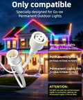 Pro Grade 13 Foot Extension Cable For Permanent Outdoor Lighting Slick Weatherproof Wire connection for Go-ee Permanent Outdoor Lights.