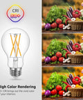 Vintage Style Dimmable LED Filament Bulbs 8W 800LM 60W Equivalent A19 E26 Base Clear Glass 2700K Warm White Pack Of 5