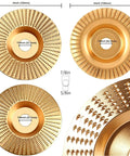 Three Piece Tungsten Carbide Wood Carving Disc Set For Your Angle Grinders With Polishing Pad Fits Four And A Half To Five Inch Grinders Seven Eighth Inch Arbor Includes Vibration Dampening Gaskets For Smooth Cutting Sanding And Shaping 4-inch 7/8in discs