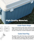 Durable Cooler Replacement Parts Kit With Plastic Hinges And Drain Plug Assembly for 1 Inch Shaft Length, 1 and 2 Pack