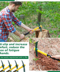 Six Piece 15 Inch Heavy Duty Forged Garden Pick Mattock Hoe Set With 1.5 Lb Heads And Rubber Non Slip Handles for chopping wood