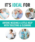 Infographic showing ideal users for Toilet Aid Wand 18 Inch Personal Bottom Wiping Tool For Easy Self Care And Hygiene Mobility Aid