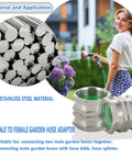 Stainless Steel 304 Female To Female Garden Hose Adapter Three Quarter Inch GHT Quick Swivel Connector on garden hose