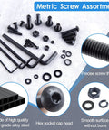 Metric Screw And Bolt Kit With Washers 2000Pcs M2 M3 M4 M5 4 mm To 20 mm Lengths Nuts Lock Washers Flat Washers And 4 Hex Wrenches Grade 10.9 Alloy Steel Heavy Duty Fastener Set For DIY Projects