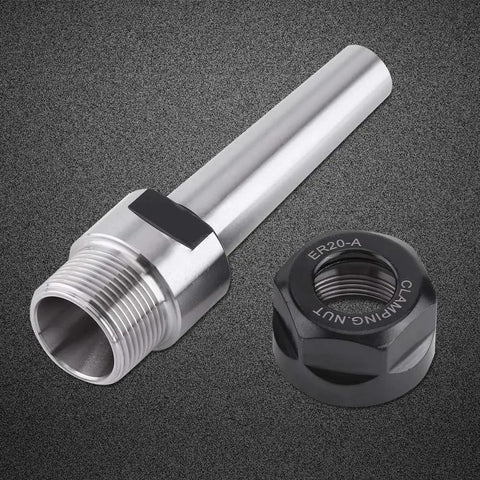 MT2 Collet Chuck Holder for CNC Milling with Taper Collet Arbor Adapter and Nut, Heavy Duty Metal Tool on gray background