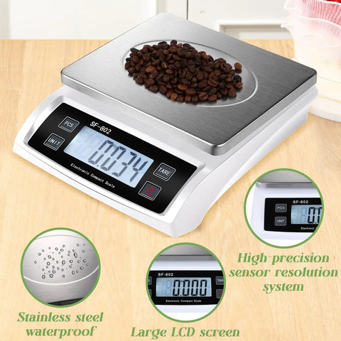 Heavy Duty Digital Kitchen Scale With 66Lb Capacity For Baking And Cooking Pro Grade Stainless Steel Bread Scale Large LCD Display
