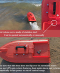 High Speed RC Saltwater Bait Boat For Beach Fishing With Waterproof Hull And GPS Auto Return on sandy beach