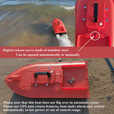 High Speed RC Saltwater Bait Boat For Beach Fishing With Waterproof Hull And GPS Auto Return on sandy beach