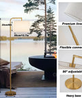 Cordless Battery Powered Floor Lamp With Remote Control, Dimmable Arc Standing Lamp for Living Room, 90 Degree Adjustable Head
