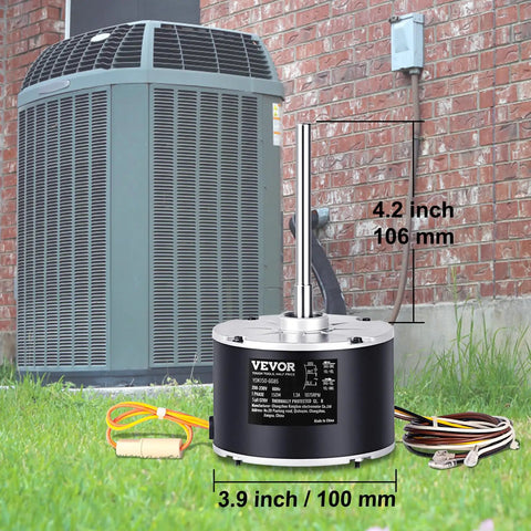 Condenser Fan Motor One Fifth Horsepower 1075 RPM With Overheat Protection 208 To 230 Volt Reversible CW CCW Includes Capacitor