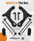 Beefed Up 10 Piece Heavy Duty Suspension Kit For Dodge Grand Caravan 2008 To 2018, Chrysler Town And Country 2008 To 2016, And Volkswagen Routan 2009 To 2011 With Front Lower Control Arm Assemblies, Ball Joints, Sway Bar Links And Tie Rod Boots on display