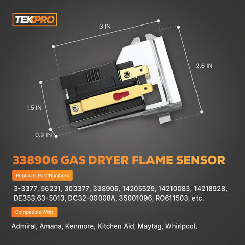 Gas Dryer Repair Kit With 279311 Igniter 338906 Flame Sensor And 279834 Valve Coil For Whirlpool Kenmore Maytag Amana Sears Kit