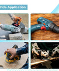 Carbon Brush Set For Electric Motors 50 Pieces In 10 Sizes Replacement Parts For Power Tools shown with angle grinder, drill, sander