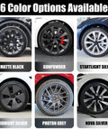 Tesla Wheel Rim Touch Up Paint Gunpowder Color For Model Y 3 S X with six color options displayed including Gunpowder.