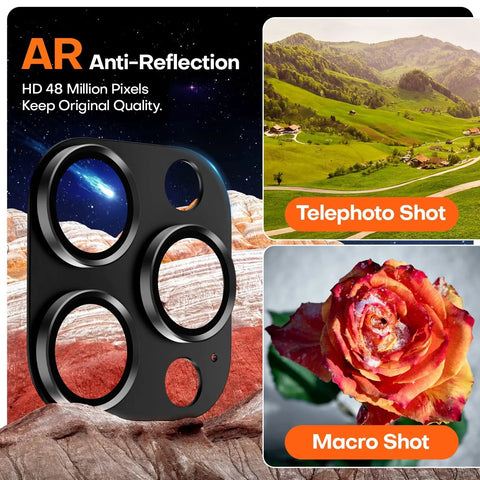 AR anti-reflection One Piece Armor Camera Lens Protector for iPhone 16 Pro max telephoto and macro shot capability
