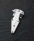Rock Solid Zinc Alloy Cold Storage Door Hinges Heavy Duty Freezer Hinge Replacement For Walk In Cooler And Industrial Refrigeration 2 Pack shiny zinc alloy hinge viewed from above