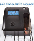 No Sweat Dual Action Time Clock And Document Stamp With Smart Led Windows For Efficient Shift Tracking and Crisp Date Stamps.