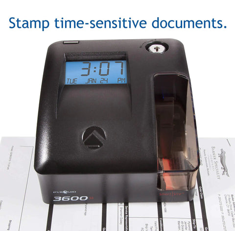 No Sweat Dual Action Time Clock And Document Stamp With Smart Led Windows For Efficient Shift Tracking and Crisp Date Stamps.