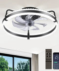 Sleek 20 Inch Low Profile Ceiling Fan With Dimmable Led Lights, Smart App And Remote, Adjustable Color Temp, Super Smooth Airflow, Total Vibe Upgrade For Cozy Bedrooms And Small Rooms. Ceiling fan with remote and smart control.