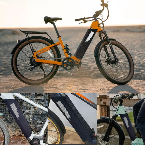 Winter Ready E Bike Battery Cover Neoprene Large Size For Fat Tire Ebikes With Light Reflective Safety Waterproof And Dustproof Shield That Extends Battery Life And Keeps Your Battery Juiced Up In Cold Rides