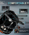 Built Tough Hard Hat With Integrated Headlamp For All Day Comfort And Visor, Ventilated Adjustable Ear Muffs, Six Point Suspension