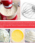 Heavy Duty 6-Wire Stainless Steel Whisk with cream in 6 Qt Bowl-Lift Stand Mixer, 18/8 stainless, dishwasher safe