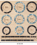 Top view of bamboo beading board for jewelry making with 9 grooves and 2 slots, ideal for DIY bracelets and anklets.