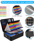 Fireproof File Organizer Bag With 13 Colorful Pockets And Accordion Folder 5200F Document Safe Box with Lock and Labels
