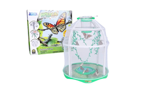 Butterfly Farm Live Habitat Kit For Kids Watch Caterpillars Turn Into Butterflies STEM Toy shown with habitat and box